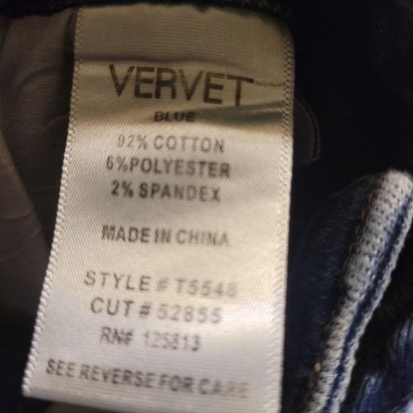 Vervet Flying Monkey Distressed Denim Blue Jeans High Waist Frayed Ankles - Picture 2 of 5